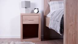 Handmade Oak Bedside Table With Drawer - Clear Finish - thumbnail 1