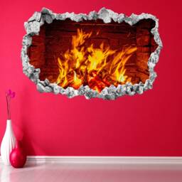 Fireplace Flame Wall Decal Sticker Mural Poster Print Art Home Office Decor Ct82 - thumbnail 1
