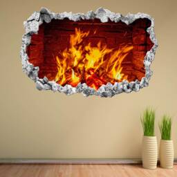 Fireplace Flame Wall Decal Sticker Mural Poster Print Art Home Office Decor Ct82 - thumbnail 2