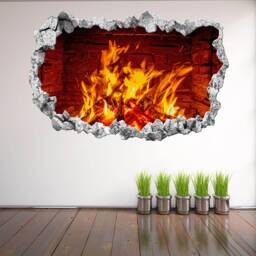 Fireplace Flame Wall Decal Sticker Mural Poster Print Art Home Office Decor Ct82 - thumbnail 3