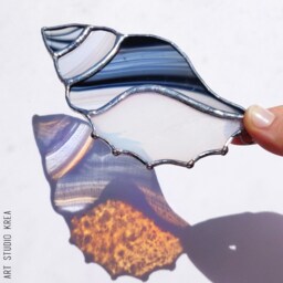 Summer Glass Hanging Decoration [Shell 4] Stained Glass, Ornament, Window Decoration, Wall Hanging, Home Decor Gift - thumbnail 2