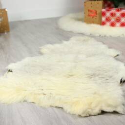 Organic Sheepskin Rug, Real Gute Sheepskin, Gray Beige Rug Christmas Home #gutchris13 - thumbnail 4