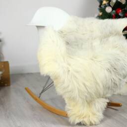 Organic Sheepskin Rug, Real Gute Sheepskin, Gray Beige Rug Christmas Home #gutchris13 - thumbnail 3