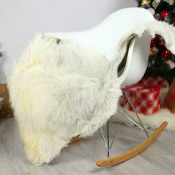 Organic Sheepskin Rug, Real Gute Sheepskin, Gray Beige Rug Christmas Home #gutchris13 - thumbnail 2