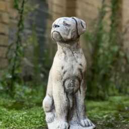Garden Boxer Dog Figurine Concrete Statue Outdoor Pet Sculpture Cement Memorial Decoration Front Door Ornament Lover Gift - thumbnail 2