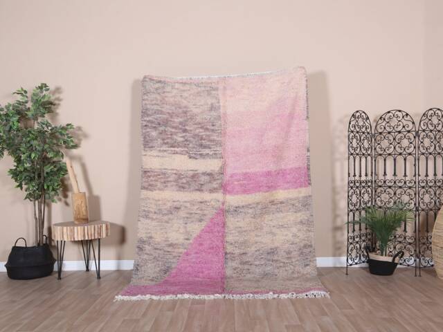 Authentic Boujaad Rug, Purple Moroccan Rug 5x7 Ft - image 1