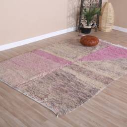 Authentic Boujaad Rug, Purple Moroccan Rug 5x7 Ft - thumbnail 3