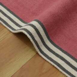 Handmade Pink Cotton Runner Rug Block Print Kilim, Jaipur Art - thumbnail 4