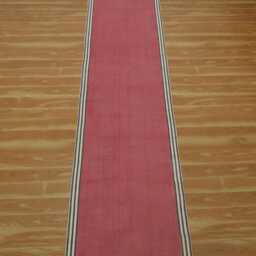 Handmade Pink Cotton Runner Rug Block Print Kilim, Jaipur Art - thumbnail 2