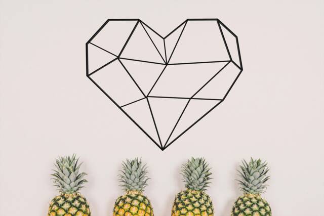 Geometric Heart Sculpture 3D - Hanging Wall Art Figure Decor Scandinavian Style Hygge Home Boho - image 1