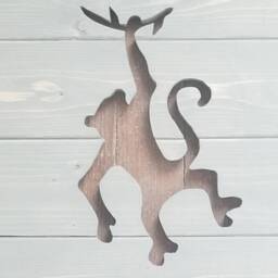 Monkey Reclaimed Wood Cutout Sign Wall Decor Jungle Theme Nursery - thumbnail 3