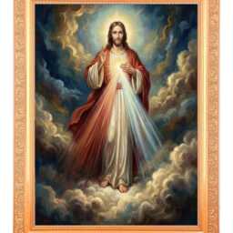 Mother Mary & Jesus Framed Digital Print, Golden Artwork - 11x14 Inch - thumbnail 3