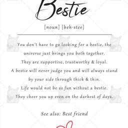 Bestie Definition Art Print, Bestie Gift, Thank You Birthday Appreciation Gift For Bestie, Best Friend - thumbnail 2