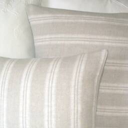Kate Forman White Stripe Linen Cushion Cover - UK Designer & Natural Woven Ticking 20 X 20, 16 - thumbnail 2