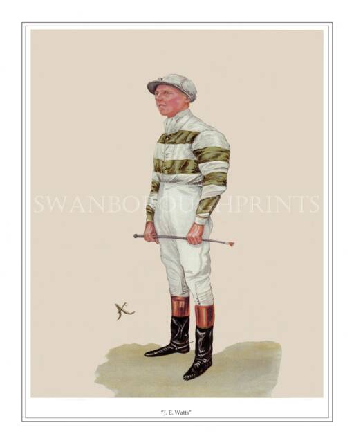 J E Watts Jockey Print Horse Racing Wall Art - image 1