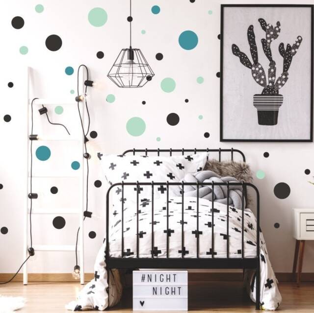 Assorted Size Polka Dots Wall Decal, Different Dot Big & Small Decor, Sticker 69Nw - image 1