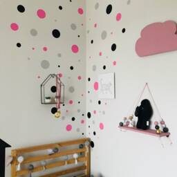 Assorted Size Polka Dots Wall Decal, Different Dot Big & Small Decor, Sticker 69Nw - thumbnail 2