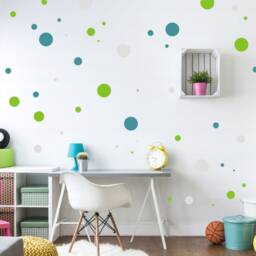 Assorted Size Polka Dots Wall Decal, Different Dot Big & Small Decor, Sticker 69Nw - thumbnail 3
