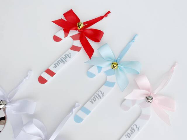 Personalized Candy Cane Christmas Ornament Striped Acrylic Bauble - image 1