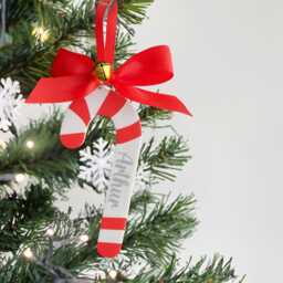 Personalized Candy Cane Christmas Ornament Striped Acrylic Bauble - thumbnail 2