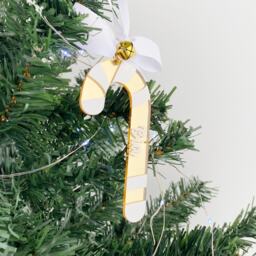 Personalized Candy Cane Christmas Ornament Striped Acrylic Bauble - thumbnail 4
