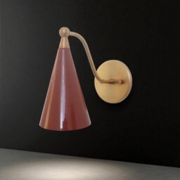 Single Sconce Raw Brass Cone Shape Mid Century Antique Finish - Bedroom Lights Vanity Lamps Wall Light Fixtures - thumbnail 2
