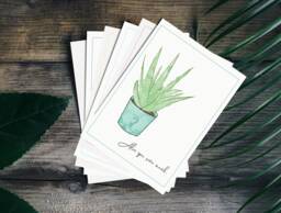 Love Themed Flower Puns/ Wall Art Print/ All Five Package Set/ Print Design/ Graphic Watercolor Ascetic/ Line Drawn - thumbnail 1