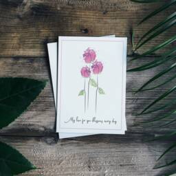 Love Themed Flower Puns/ Wall Art Print/ All Five Package Set/ Print Design/ Graphic Watercolor Ascetic/ Line Drawn - thumbnail 3