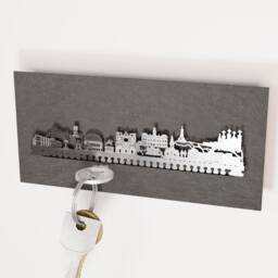 Lyon Skyline Key Rack - Stainless Steel, France Souvenir