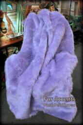 Lavender Orchid Faux Fur Throw Blanket, Light Purple Shaggy Fur, Minky Lining
