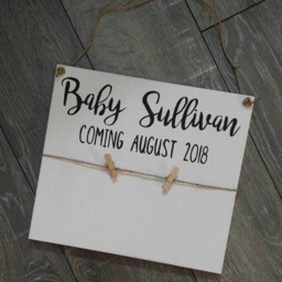 Birth Announcement Wood Songram Picture Sign Wall Art Decor/ Rustic/Date/ Arriving Month/ Year/ Calendar Arrival/ Pregnancy/ Pregnant - thumbnail 3