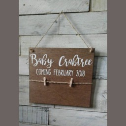 Birth Announcement Wood Songram Picture Sign Wall Art Decor/ Rustic/Date/ Arriving Month/ Year/ Calendar Arrival/ Pregnancy/ Pregnant - thumbnail 2