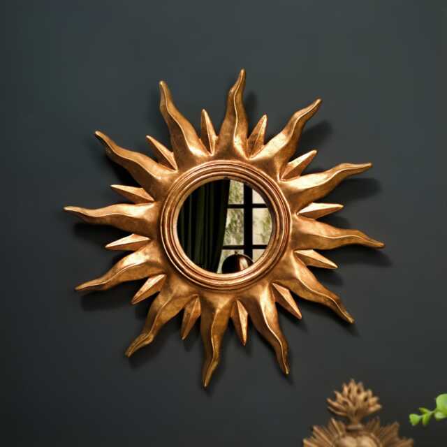 31cm Convex Sunburst Wall Mirror Hand-Painted Celestial D??cor - Several Finishes Available - image 1