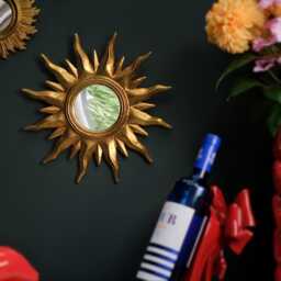 31cm Convex Sunburst Wall Mirror Hand-Painted Celestial D??cor - Several Finishes Available - thumbnail 2