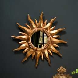 31cm Convex Sunburst Wall Mirror Hand-Painted Celestial D??cor - Several Finishes Available - thumbnail 1