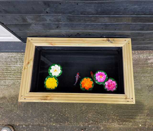 Garden Pond Water Feature Fish in Decking Surround - Free Delivery - image 1
