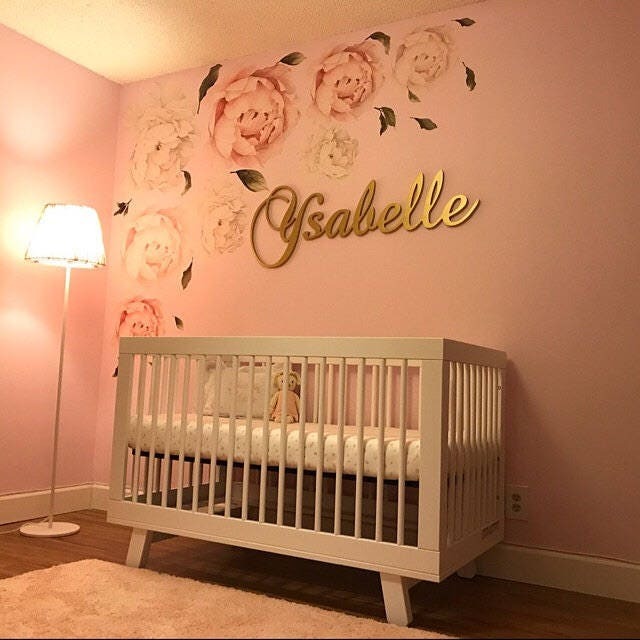 Personalized Baby Girl Nursery Decor Wood Letters Wall Wooden For Signs Large Kids Room - image 1
