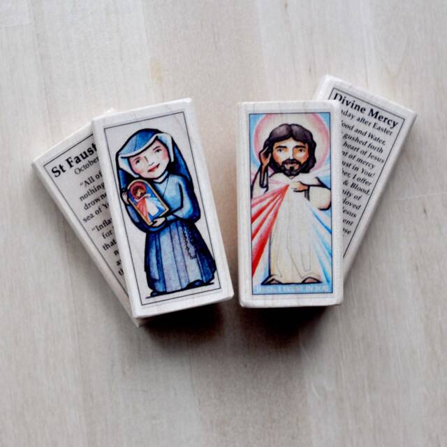 Divine Mercy & St Faustina Saint Blocks // Catholic Toys By Almondrod - image 1
