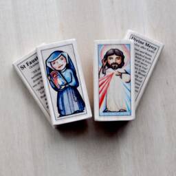 Divine Mercy & St Faustina Saint Blocks // Catholic Toys By Almondrod