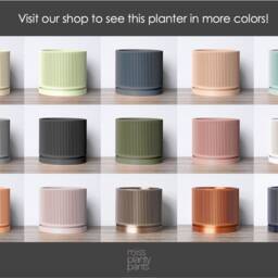 "Mid-Century Modern Planter With Drainage & Saucer in Copper, Unique 3D-Printed Plant Pot, Sizes 4"" 5"" 6"" 7"" 8" - thumbnail 4