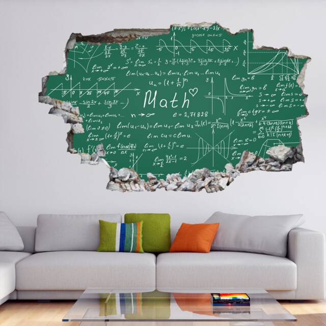Math Formulas Wall Decal Sticker Mural Poster Print Art Mathematics School Decor Gc4 - image 1