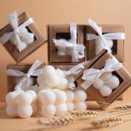 Personalised Mini Bubble Candle - Wedding & Event Soy Wax Gifts Bulk Favours - thumbnail 2