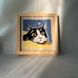 Custom Pet Portrait Handmade Punch Needle Wall Art, Framed - thumbnail 4