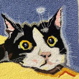 Custom Pet Portrait Handmade Punch Needle Wall Art, Framed - thumbnail 2