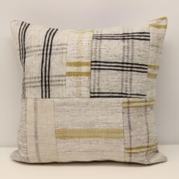 Patchwork Kilim Pillow Cover 18x18 Handwoven Turkish - thumbnail 2