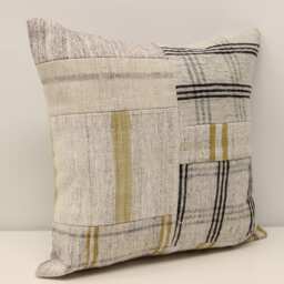 Patchwork Kilim Pillow Cover 18x18 Handwoven Turkish - thumbnail 1