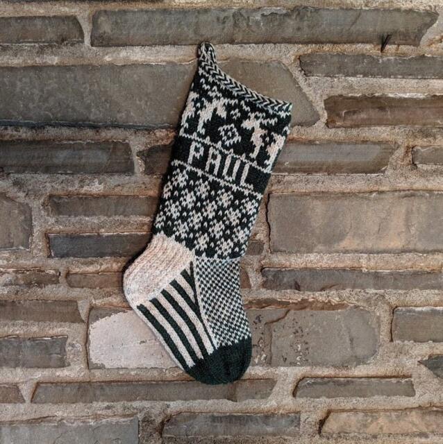 Moose Christmas Stocking - Hand Knit, Fair Isle, Vintage Inspired Knit With The Wind - image 1
