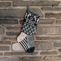 Moose Christmas Stocking - Hand Knit, Fair Isle, Vintage Inspired Knit With The Wind - thumbnail 1