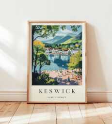 Keswick Travel Poster Lake District Wall Art, Cumbria Print - thumbnail 1