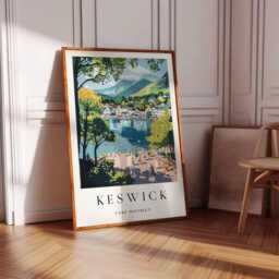 Keswick Travel Poster Lake District Wall Art, Cumbria Print - thumbnail 3